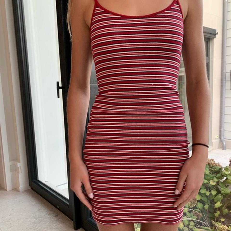 Brandy Melville Kyran Red Striped Dress • In - Depop