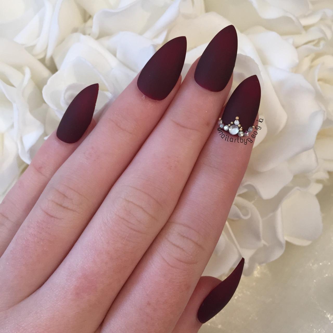 Burgundy Matte Nails To Try This Season - Nail Designs Journal