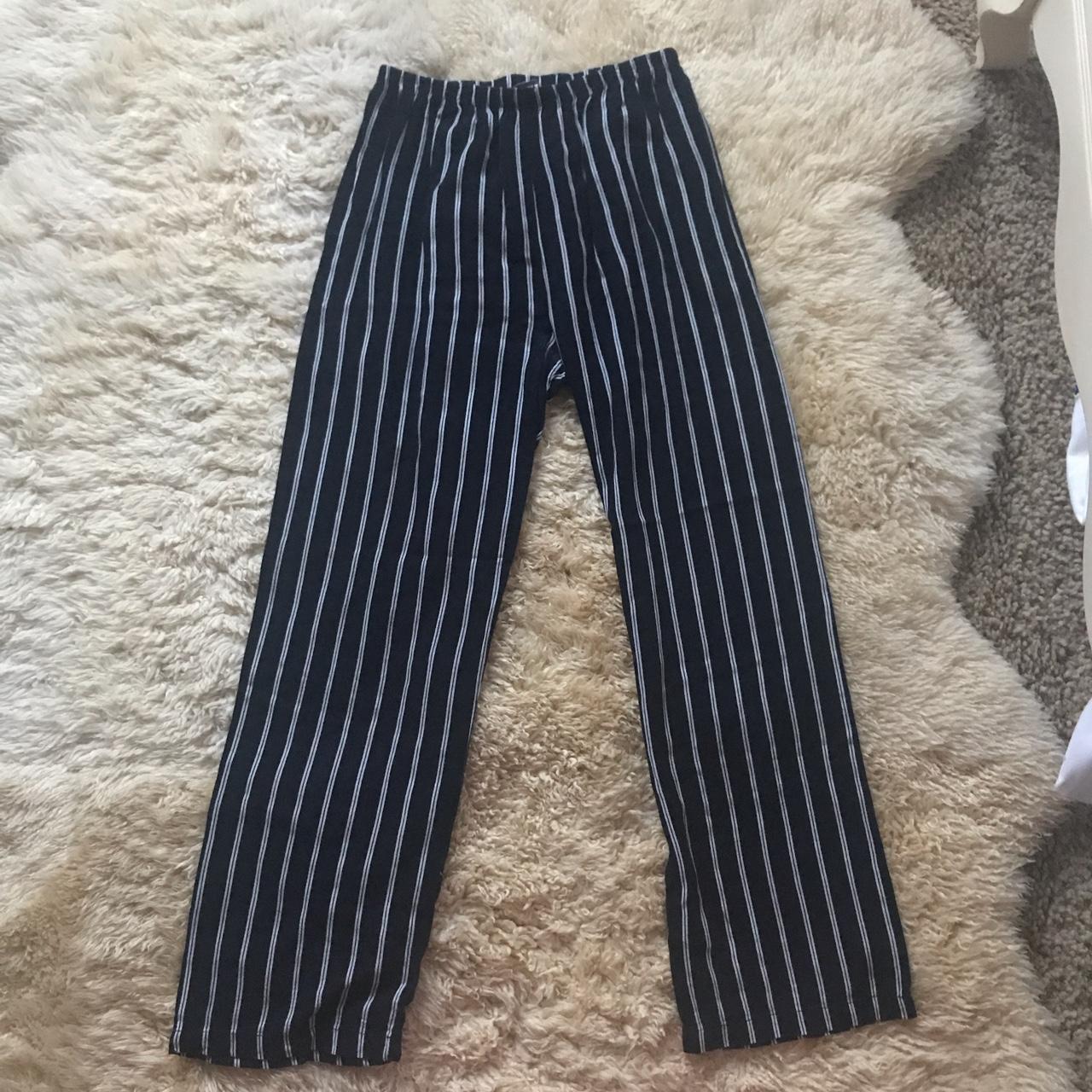 Brandy melville striped pants Blue and white In... - Depop