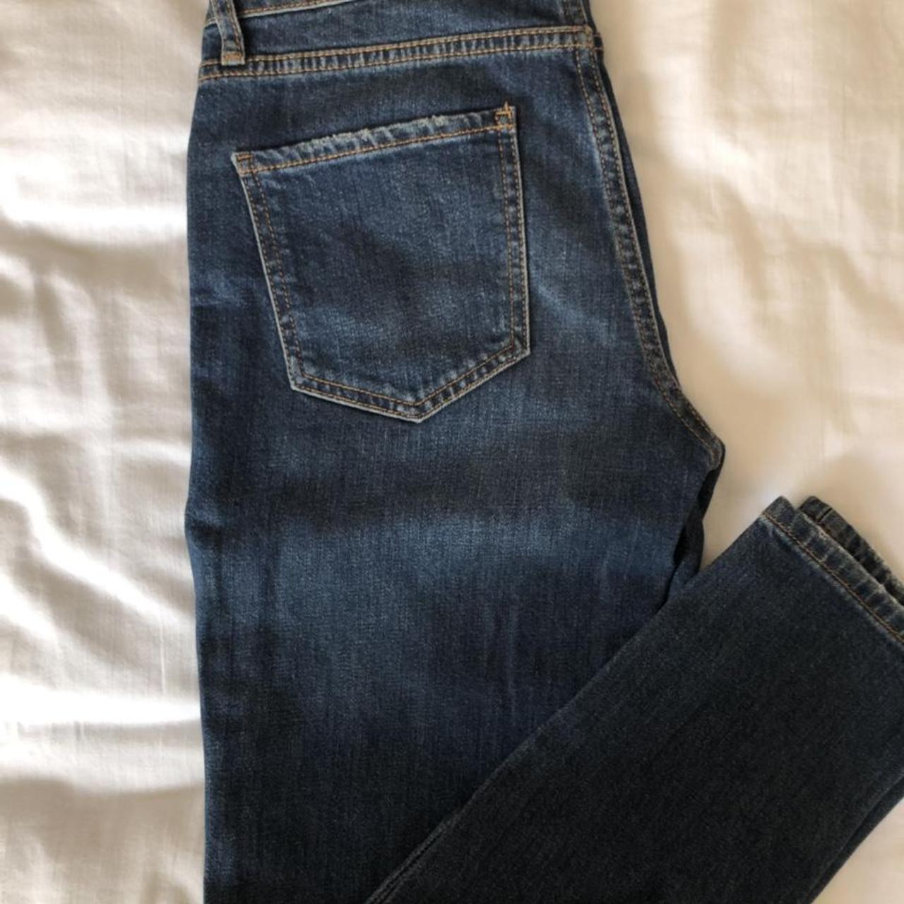 Topshop Baxter jeans in mid wash blue Straight slim... - Depop