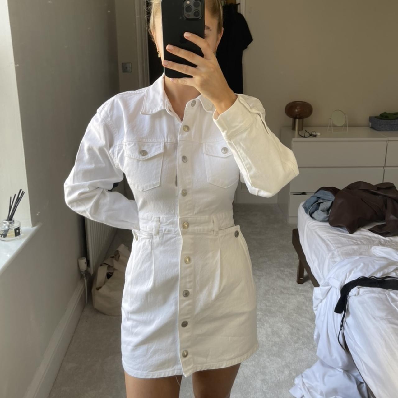 Plus Size Denim Asymmetric Hem Midi Shirt Dress | Karen Millen
