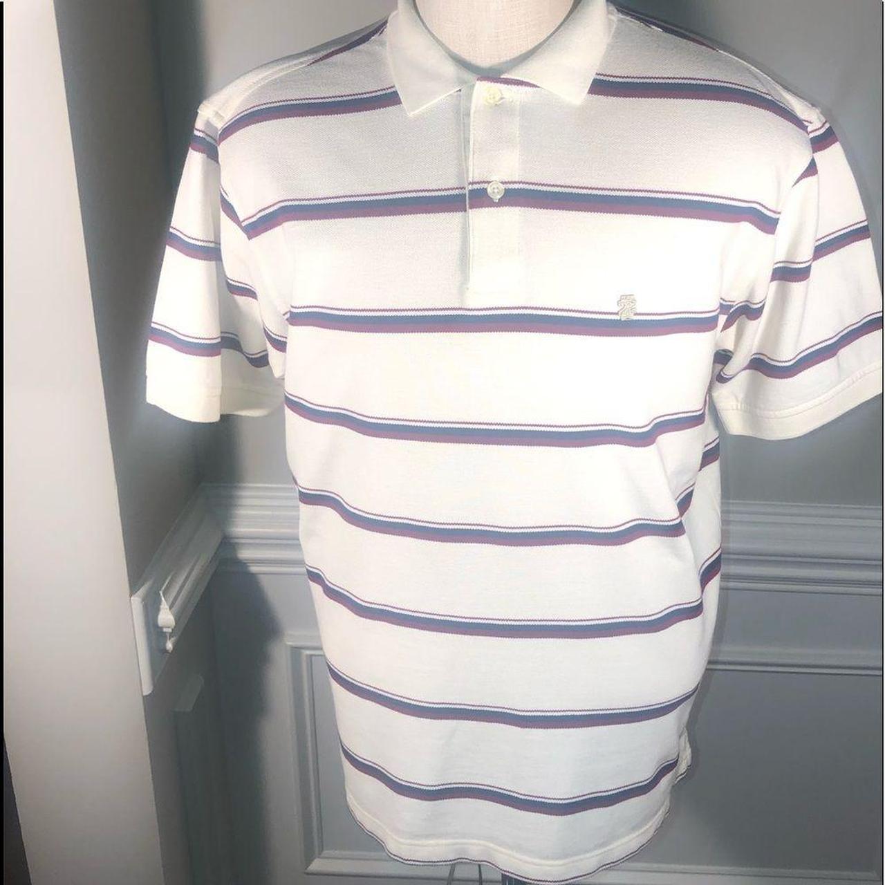 IZOD RN 36543 Short Sleeve Striped Polo Golf Shirt... - Depop