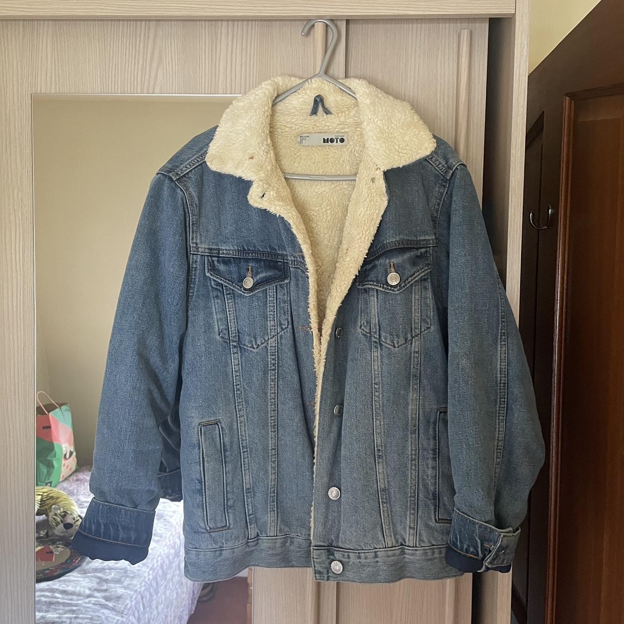 Topshop denim sale jacket with fur