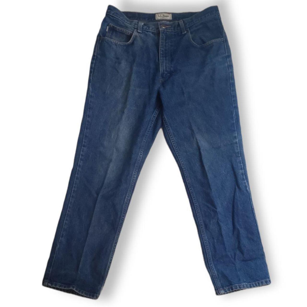 LL Bean straight leg jeans medium wash size 33x29... - Depop
