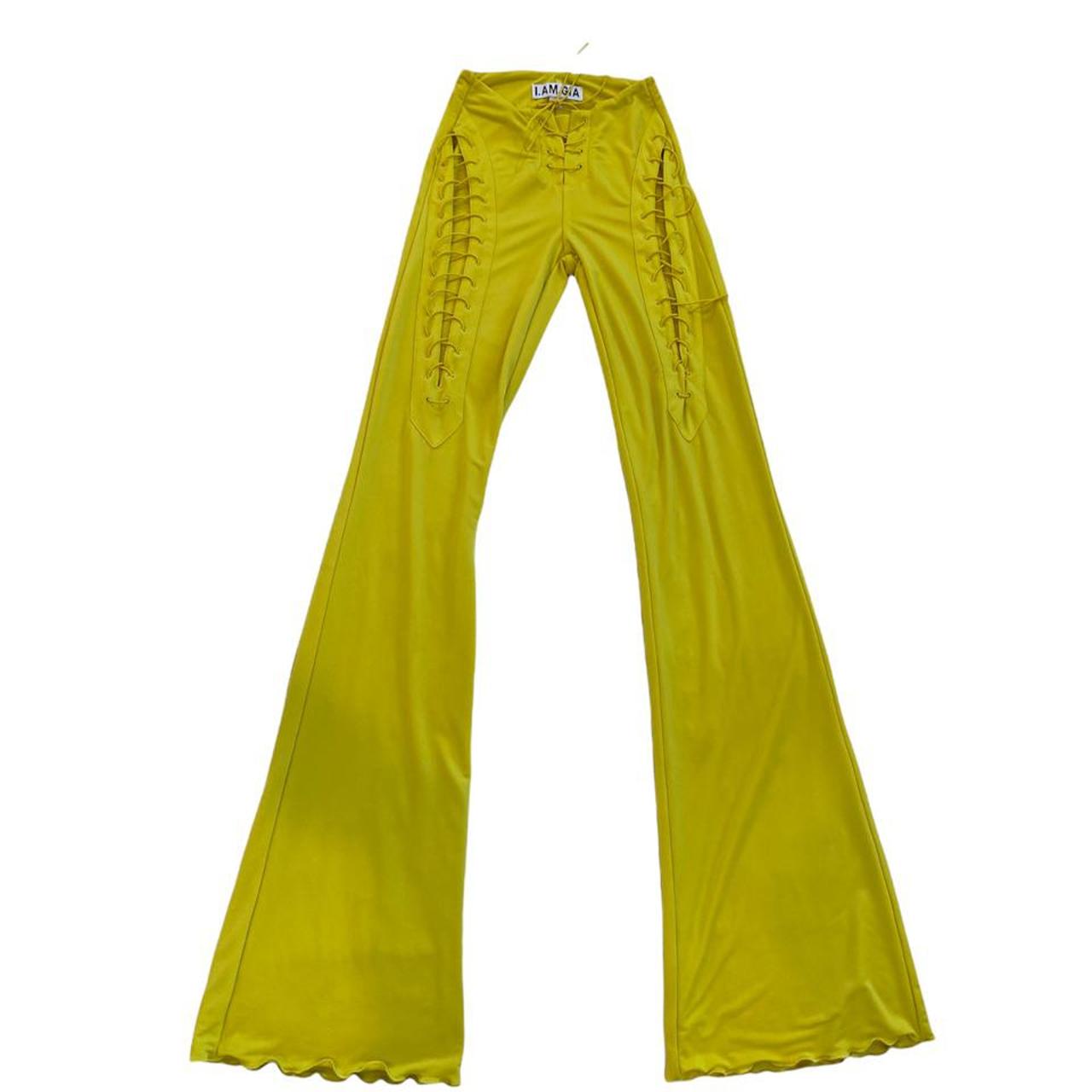 Iamgia yellow tie pants💛 (only worn once but the... - Depop