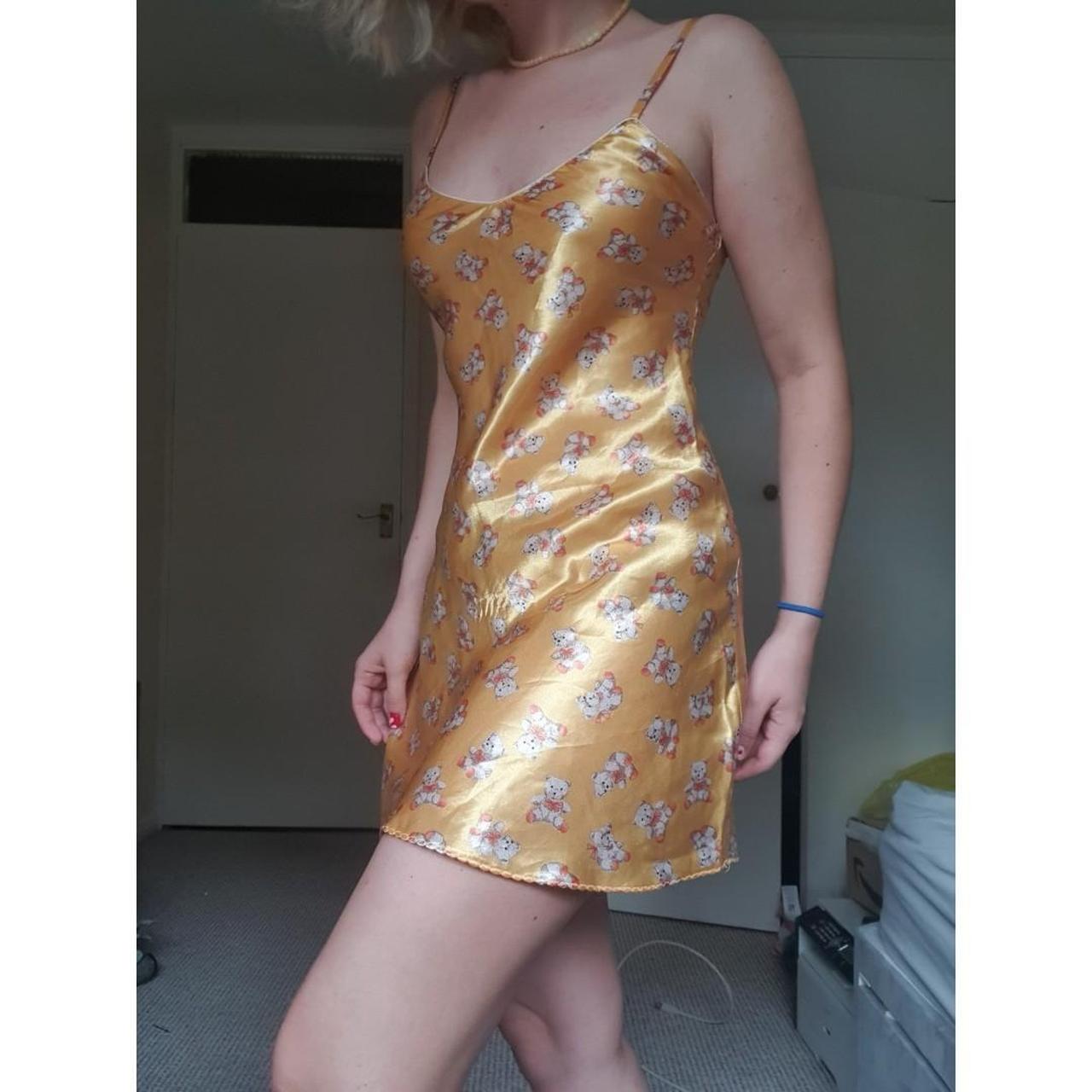 The cutest teddy bear nightie slip dress. Bright... - Depop