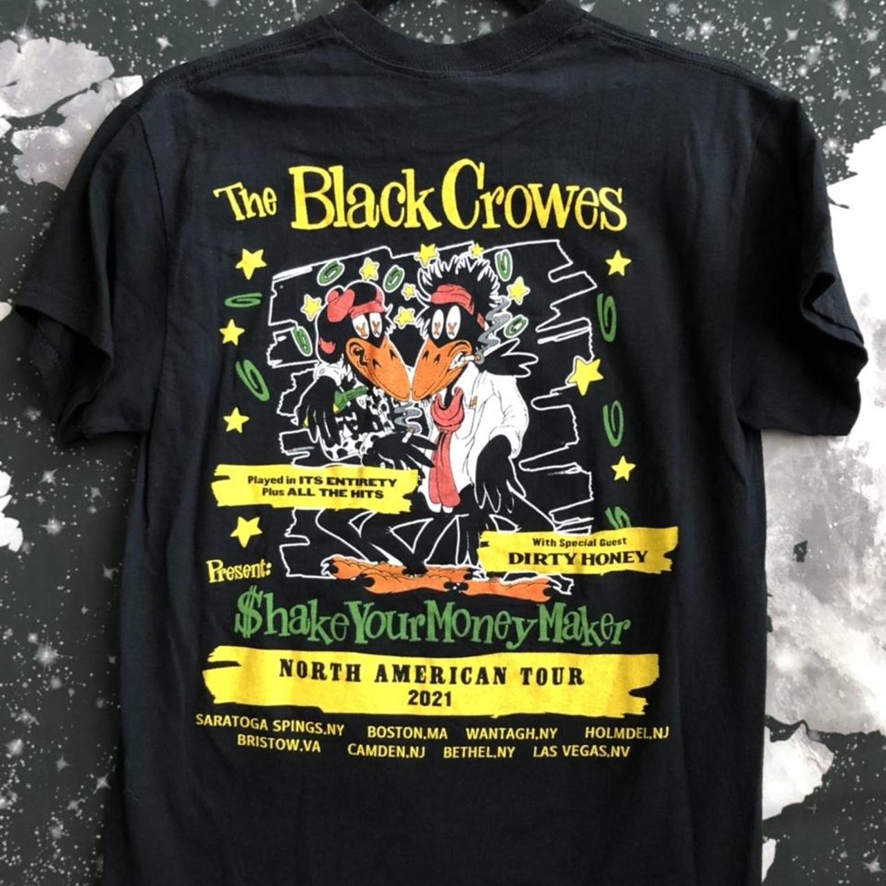 The Black Crowes Tour 2021 shirt, color is black... - Depop