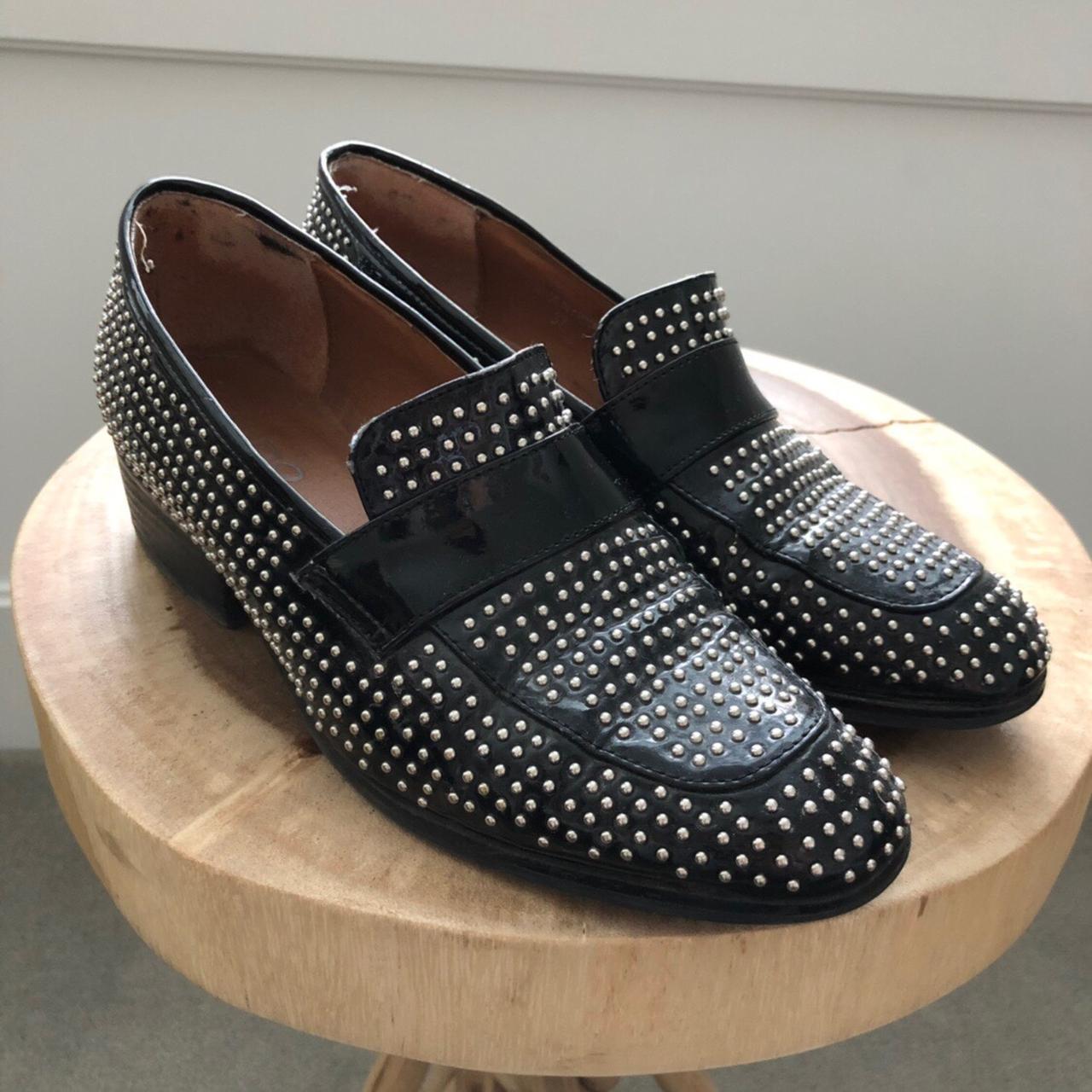 Worn-in studded loafers from Aldo. Used condition,... - Depop