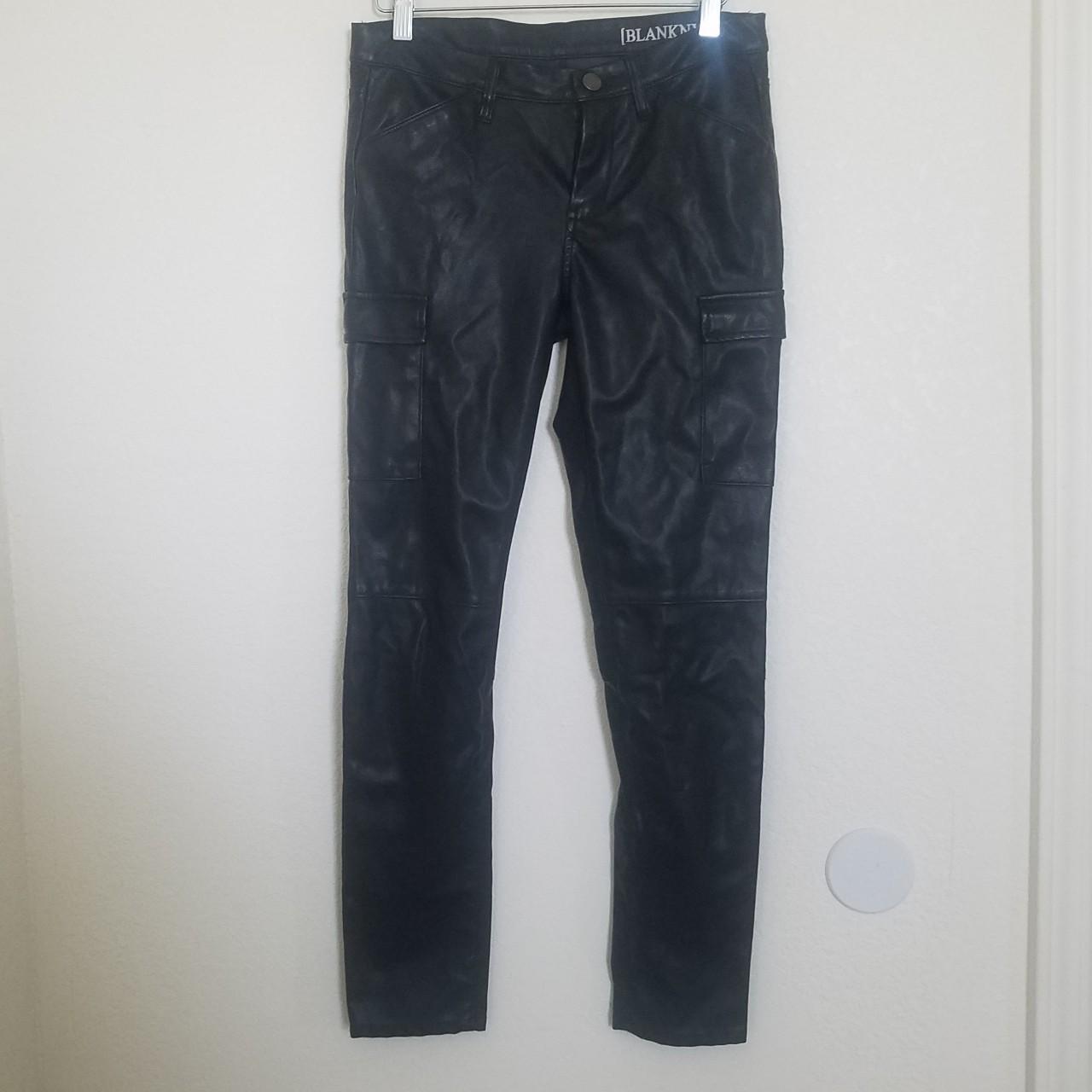 Black Faux Leather Skinny Pants Good condition, No... - Depop
