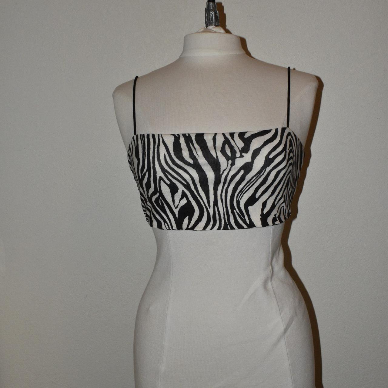 Zebra Square Neckline Bra Cami Top Good condition,... - Depop