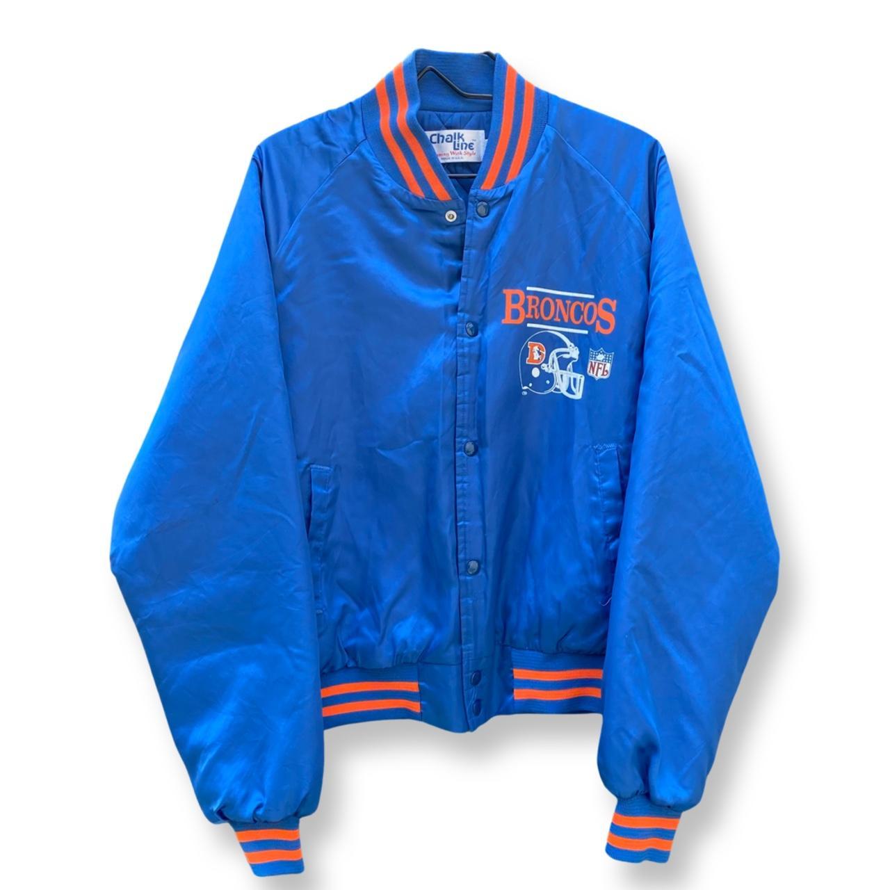 Denver Broncos Varsity Blue and Orange Satin Jacket