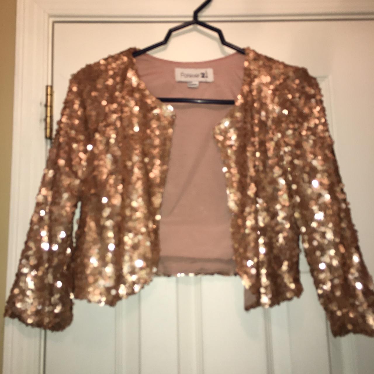 Gold sequin shop jacket forever 21