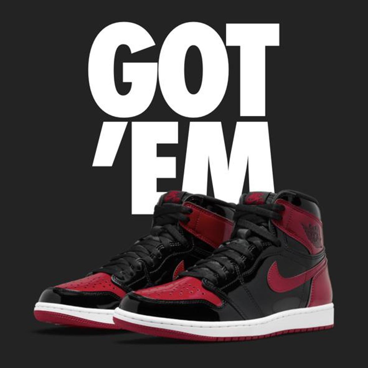 (SOLD) Air Jordan 1 Retro High OG Shoe - Patent Bred... - Depop