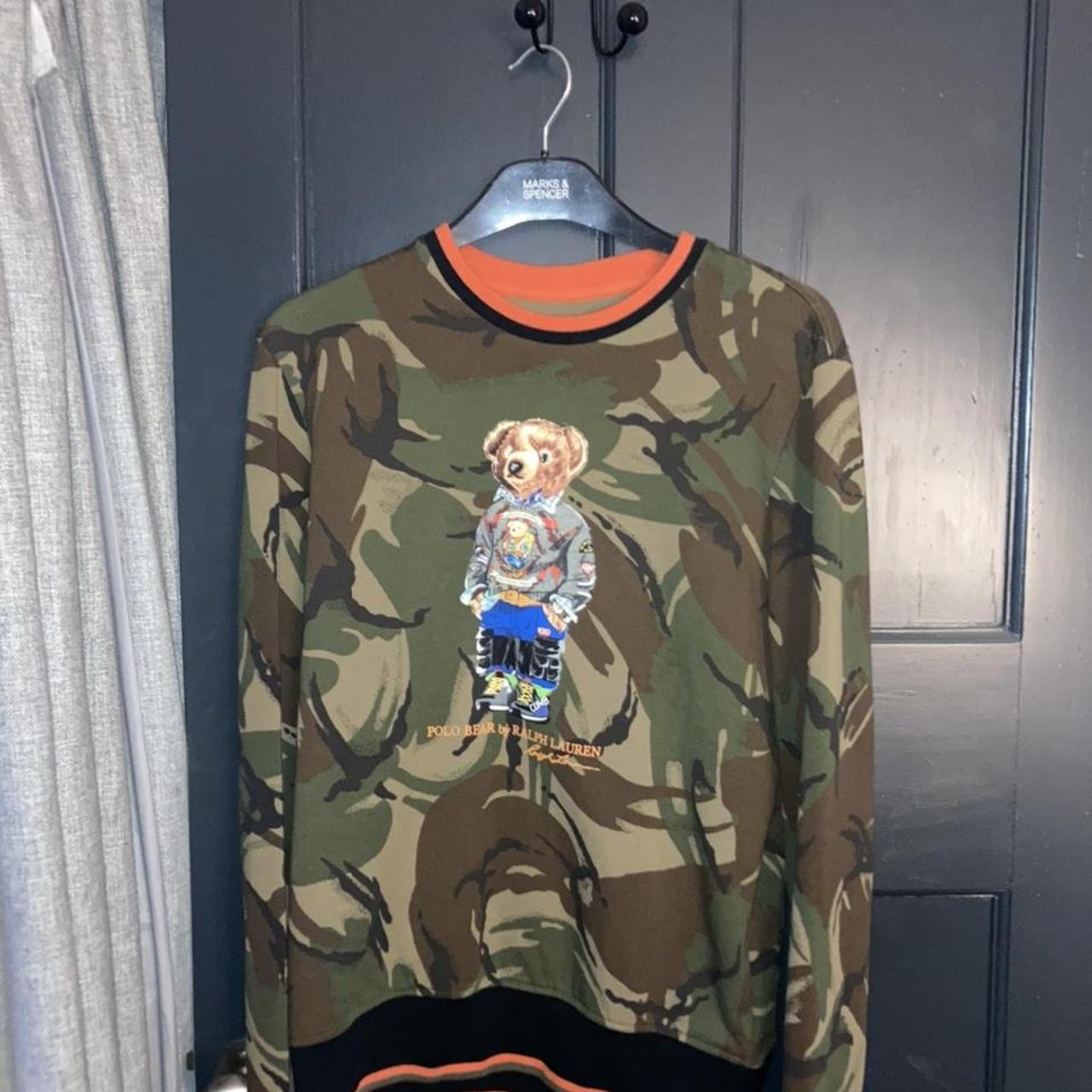 polo bear camo sweatshirt