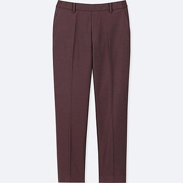 UNIQLO EZY Ankle Length Pants in WINE color (Brand - Depop