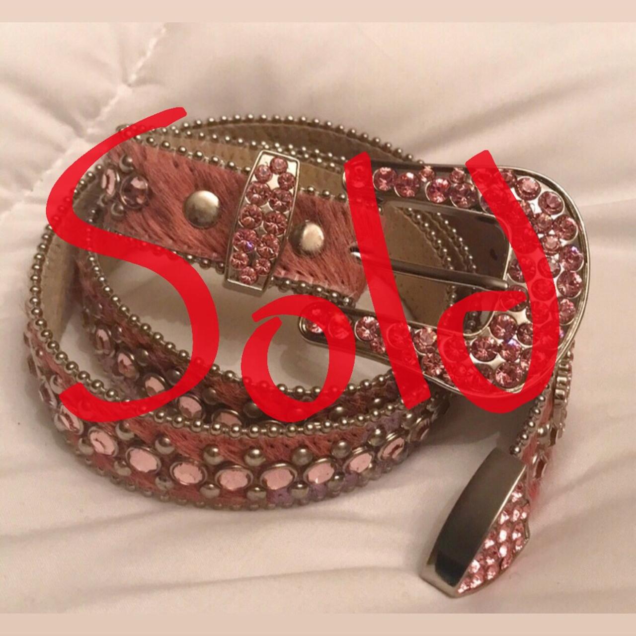 B.B. Simon Crystal Belt Size 30 Pretty worn that's - Depop