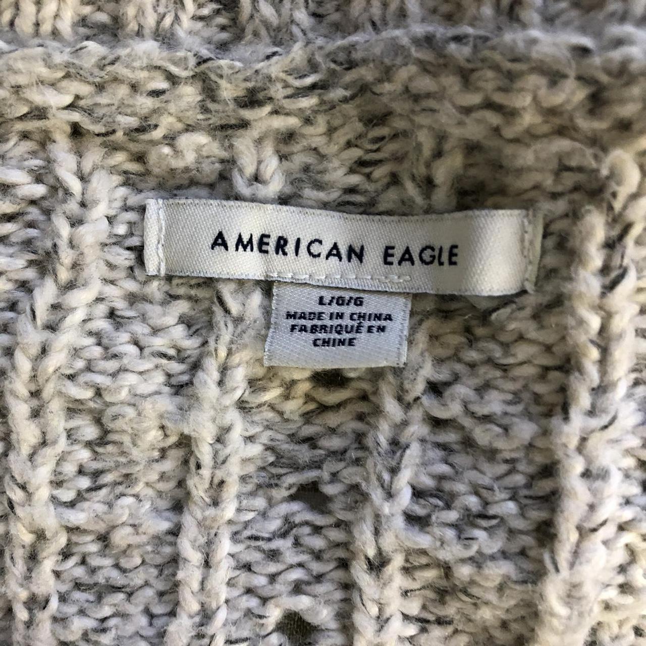 American Eagle gray cable knit cardigan FREE US... - Depop