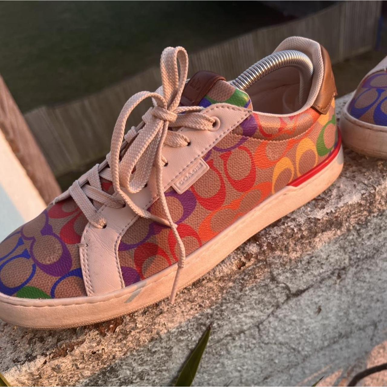 Beautiful rainbow pride Lace up designer trainers