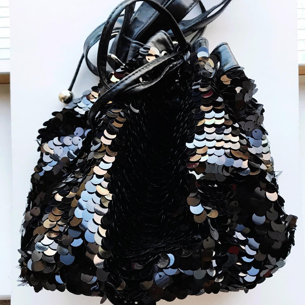FESTIVAL EDIT: Black sequin pouch bag ️Drawstring... - Depop