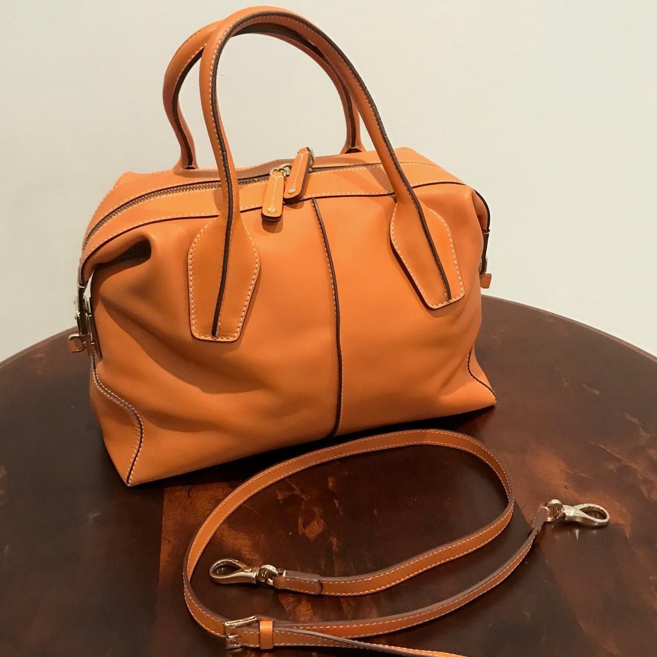 Tod's Orange Leather D Cube Bowler Bag Authentic... - Depop