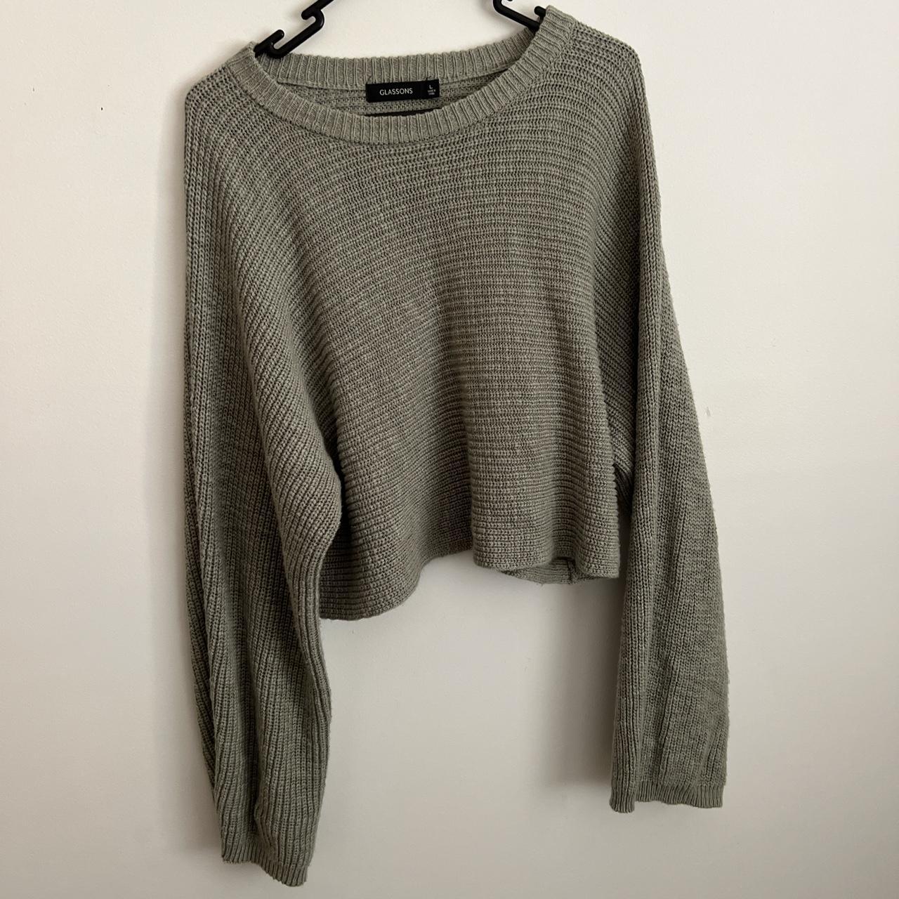 Women's Khaki and Grey Jumper | Depop