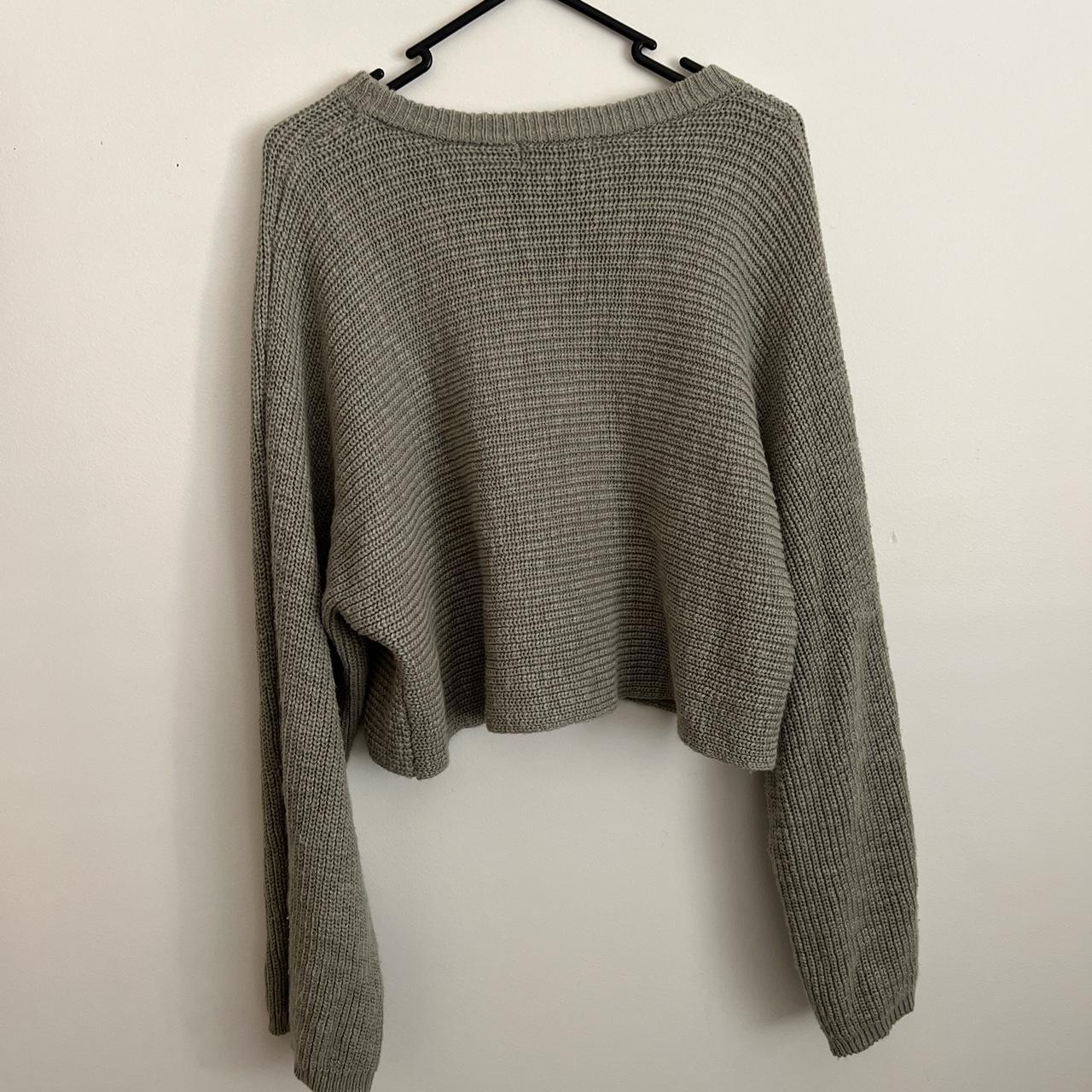 Women's Khaki and Grey Jumper | Depop