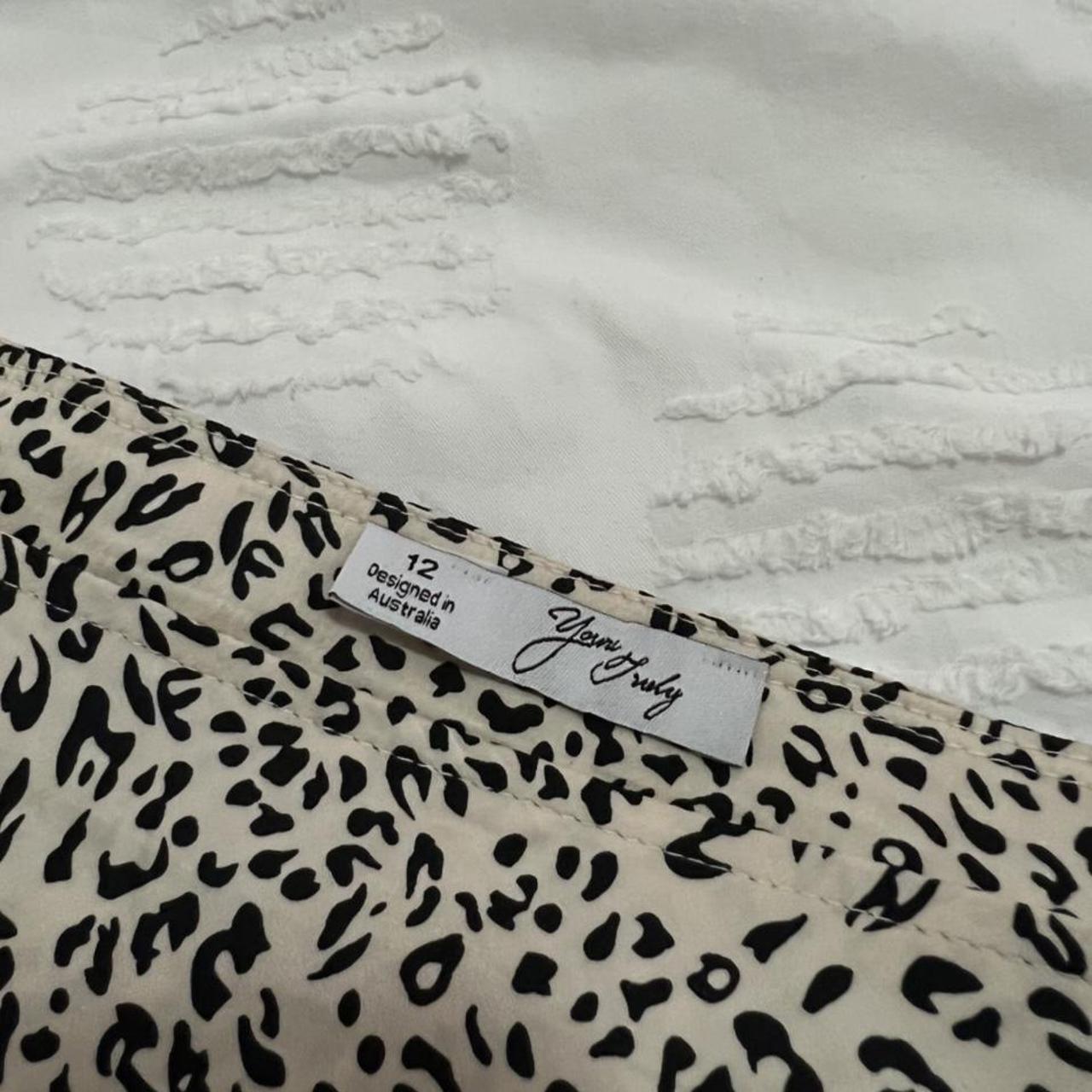 cheetah print mini skirt size 12 worn twice super... - Depop