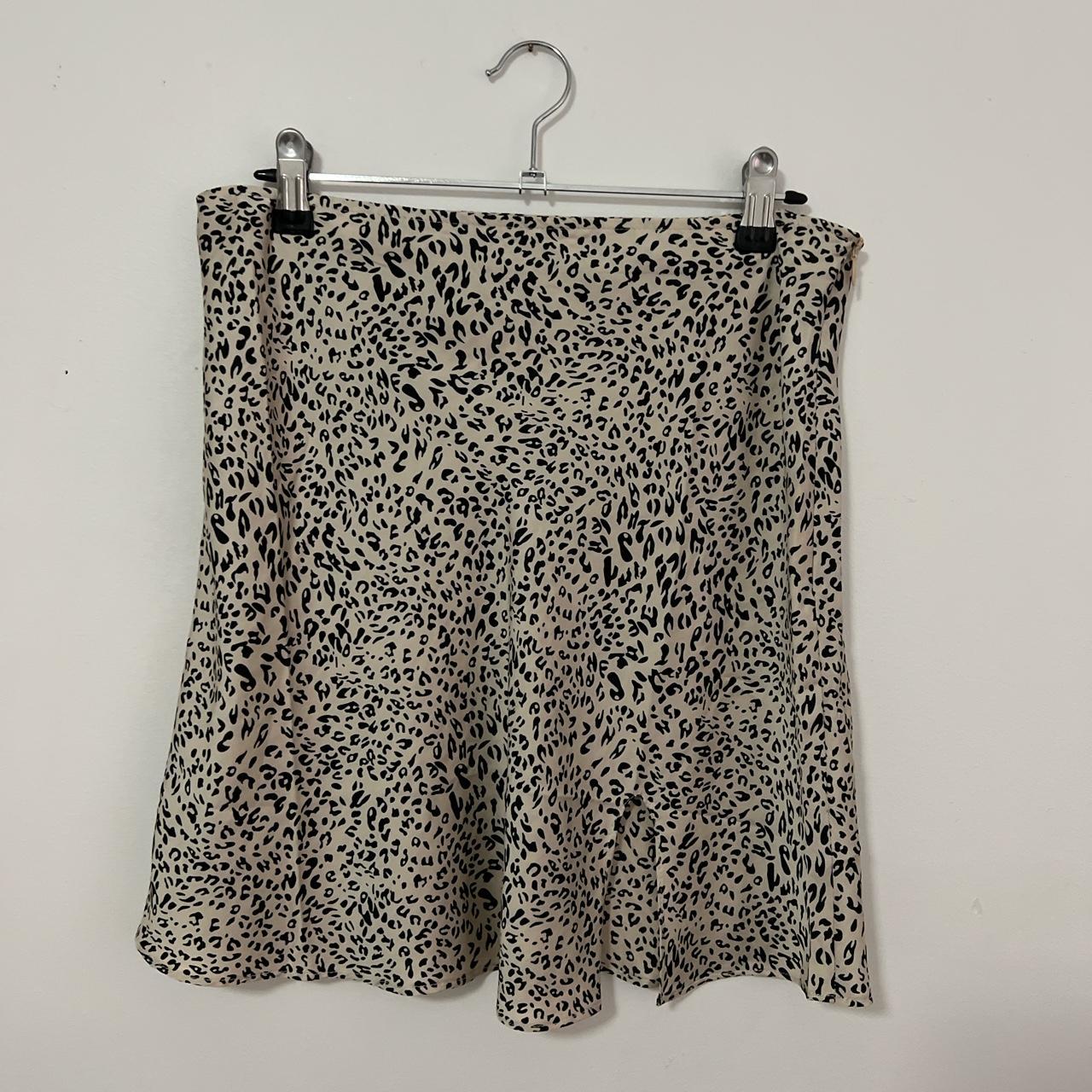 cheetah print mini skirt size 12 worn twice super... - Depop