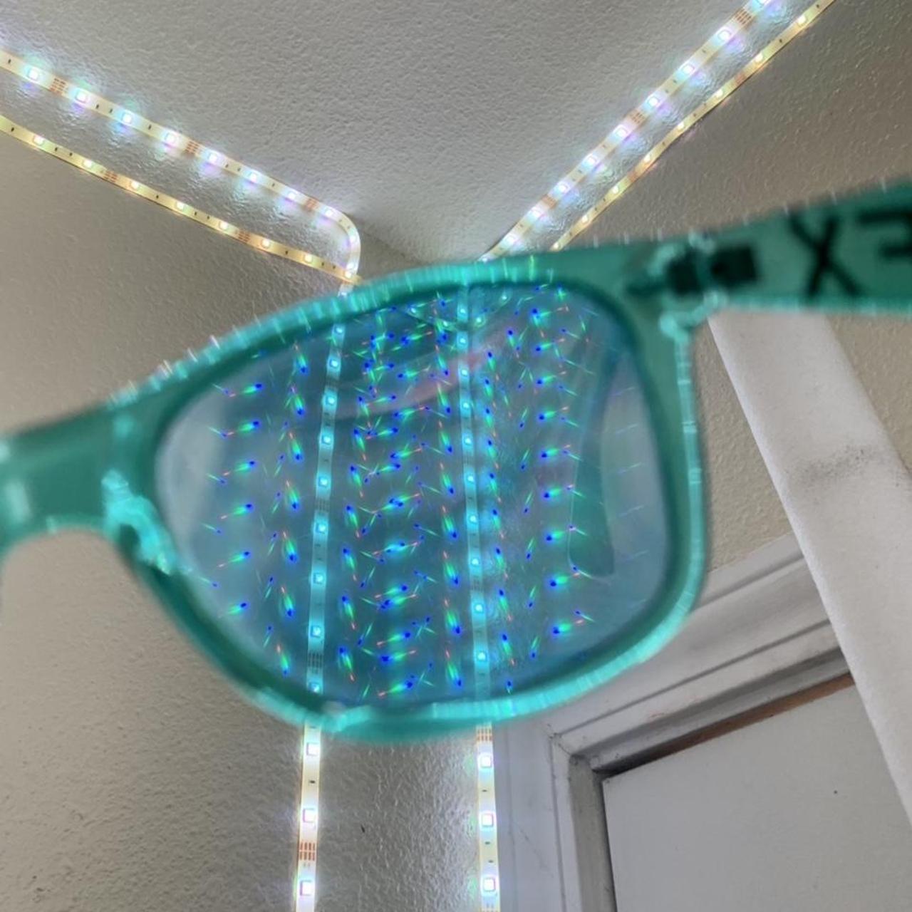 GloFX Teal Diffraction Rave Glasses These glasses... - Depop