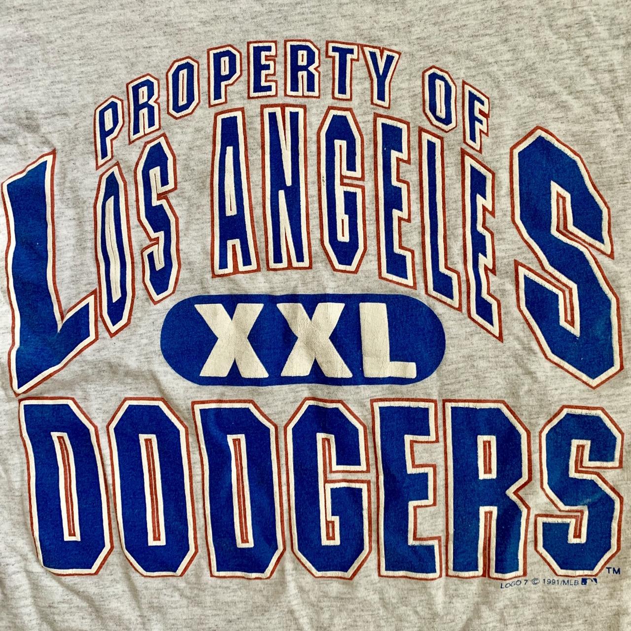 Small tan vintage dodgers tee shirt - Depop