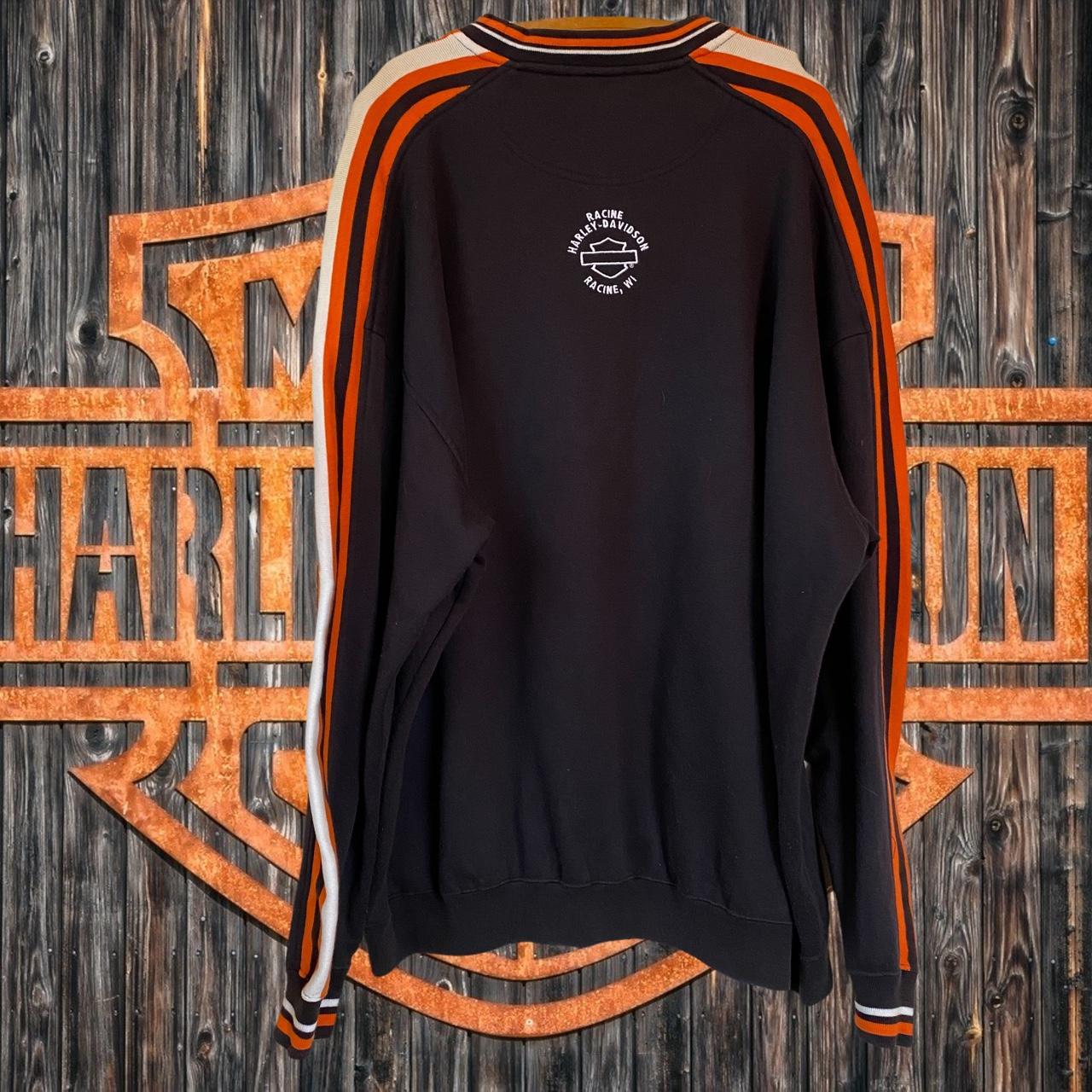 Harley Davidson Men's Black and Orange Jumper (2)