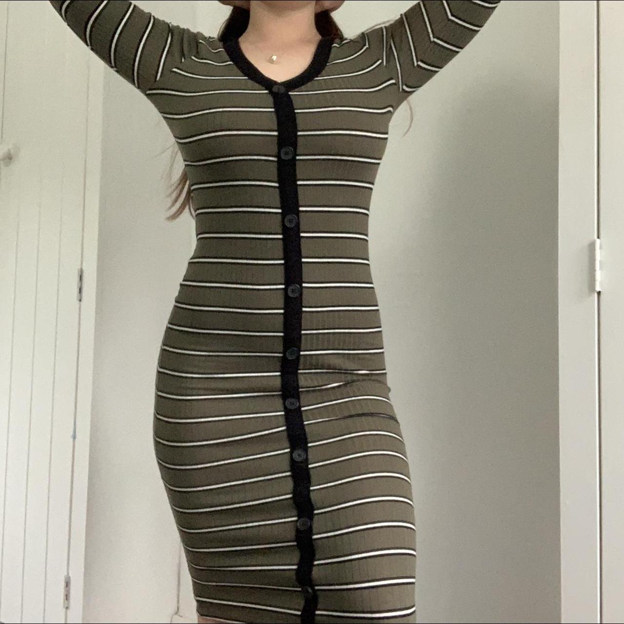 Khaki Long Primark Bodycon Dress size 10 worn but... Depop