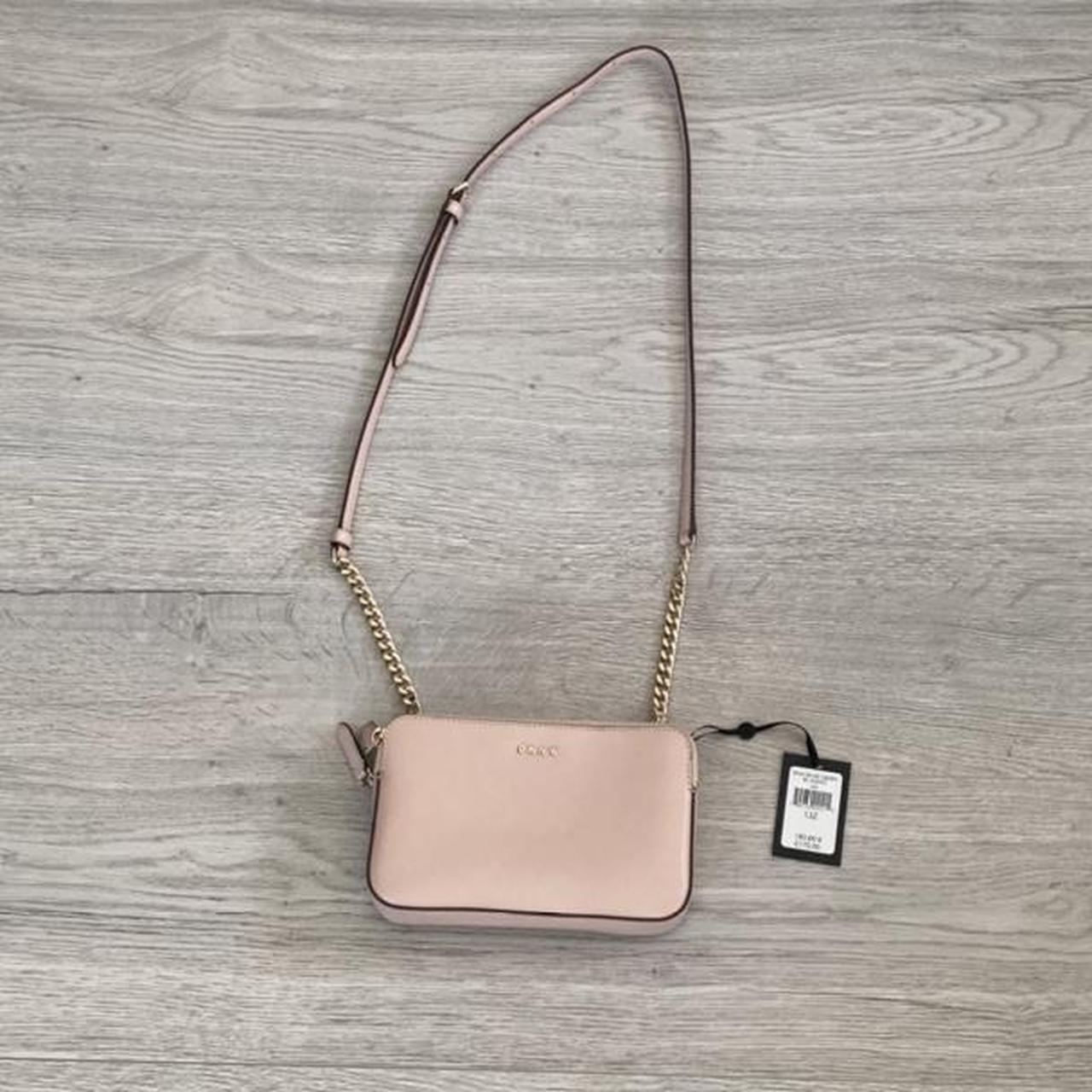 Blush pink nude DNKY crossbody bag. Doubles up as a