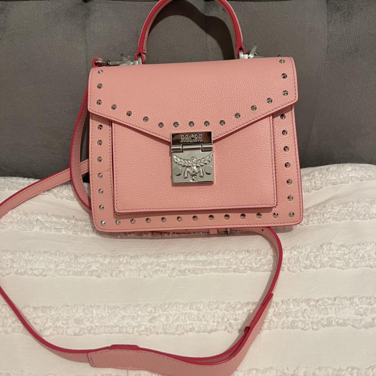 Brand new pink MCM Patricia Satchel in Visetos. - Depop