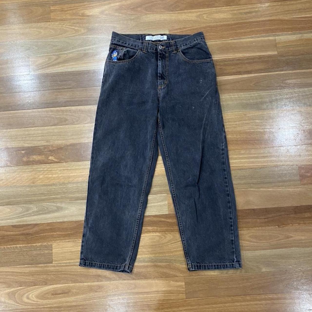 Polar skate co 93 jeans Black with gold stitching... - Depop