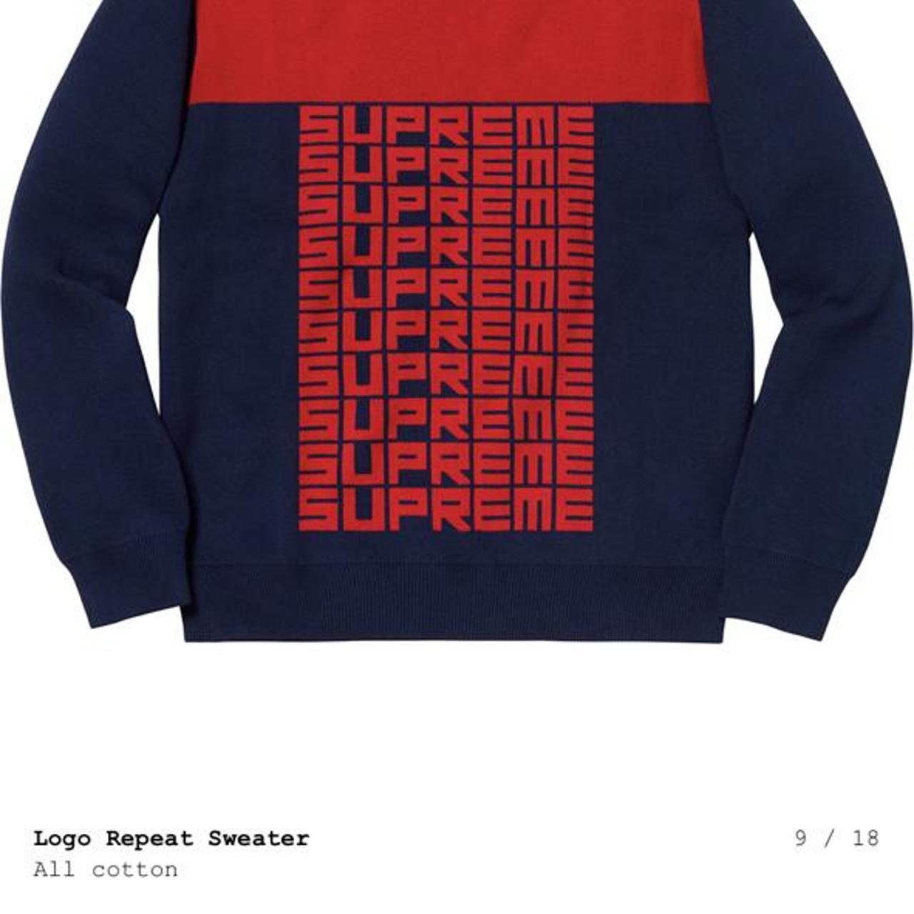 Supreme logo repeat outlet sweater Medium