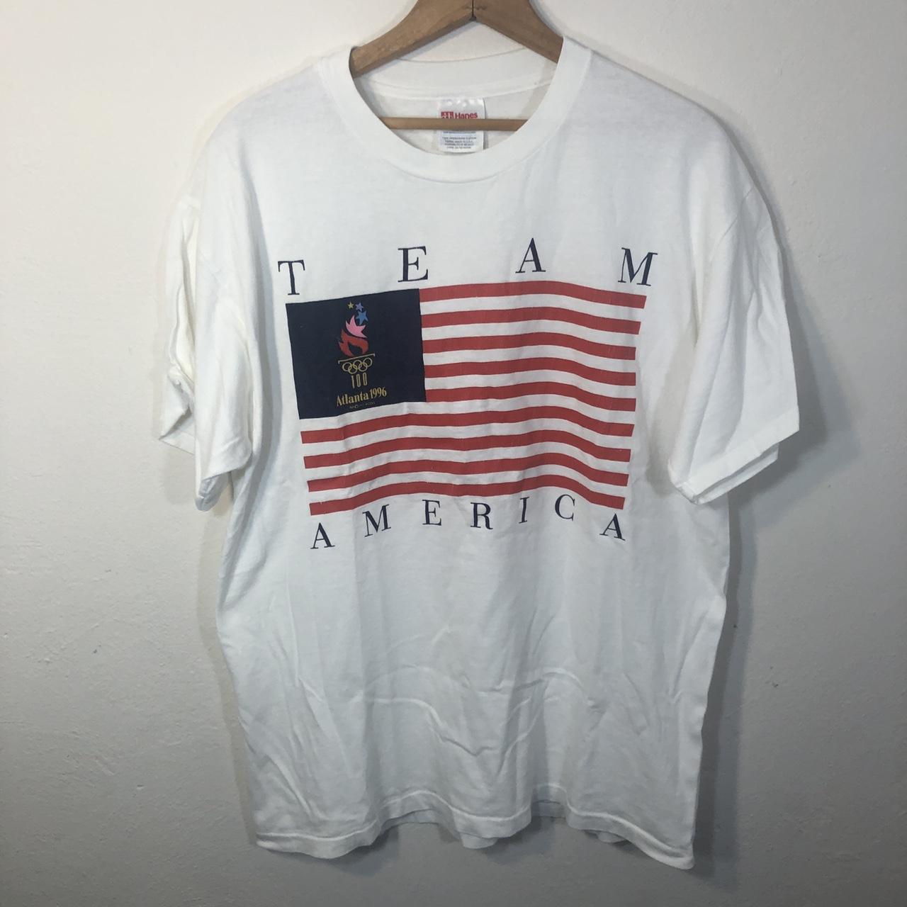 Olympics Atlanta 1996 Team America Shirt Sz L Single... - Depop