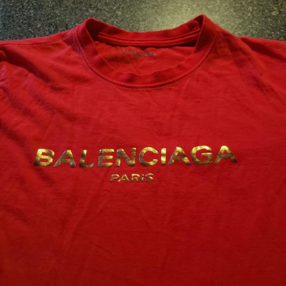 balenciaga paris t shirt red