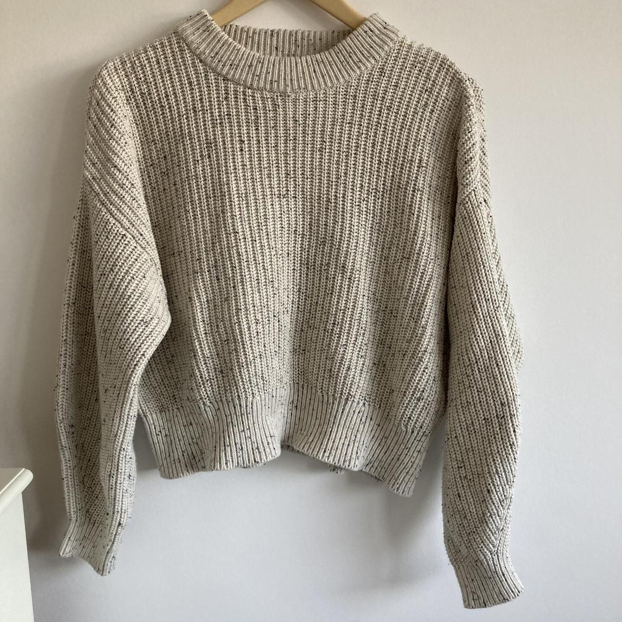 h&m cropped balloon sleeve jumper 🐚 size: XS, will... - Depop