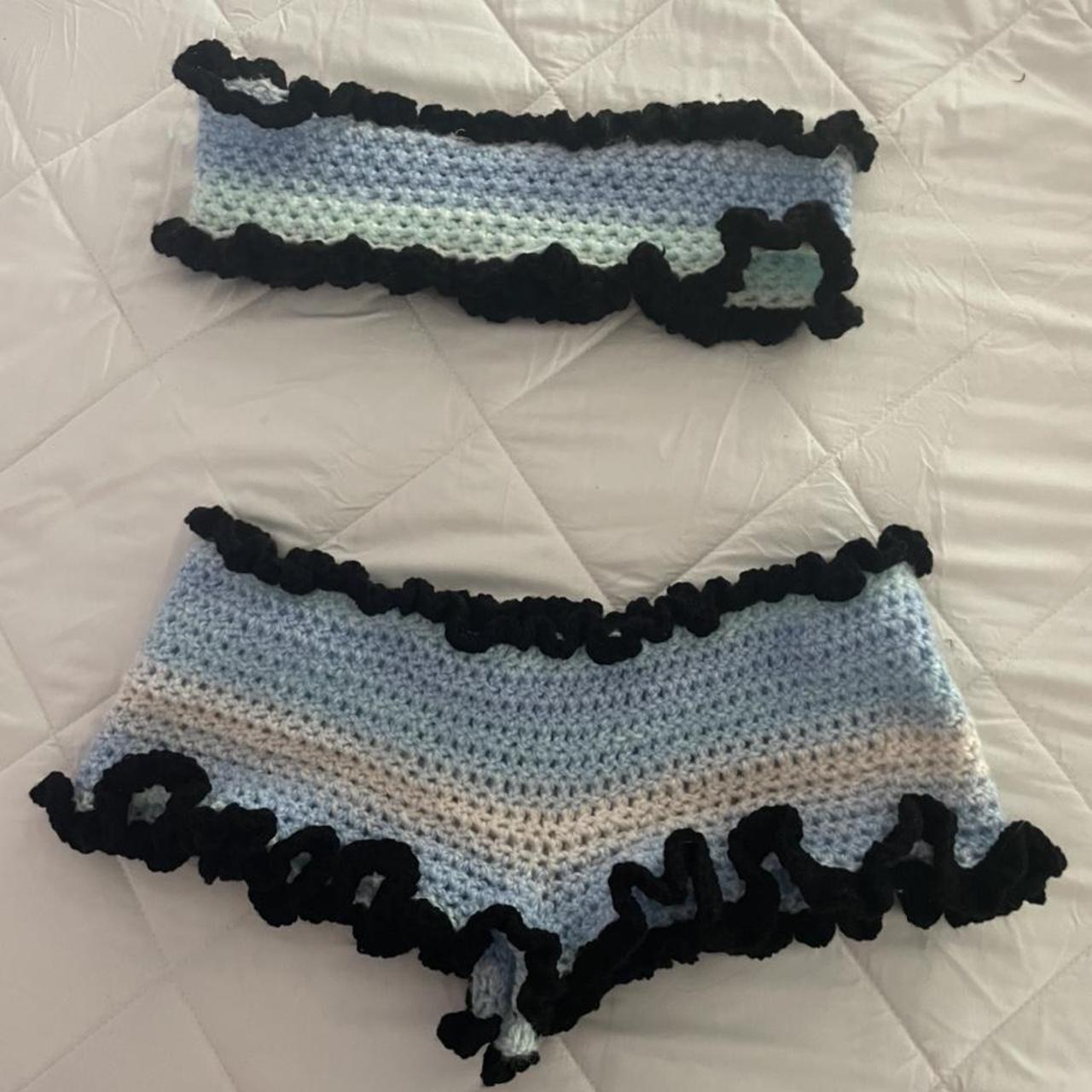 > hand crocheted pajama set