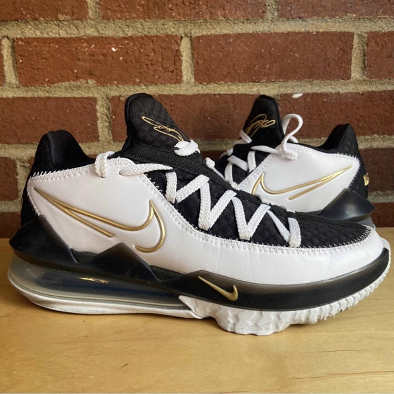 Lebron 17 low store black and gold