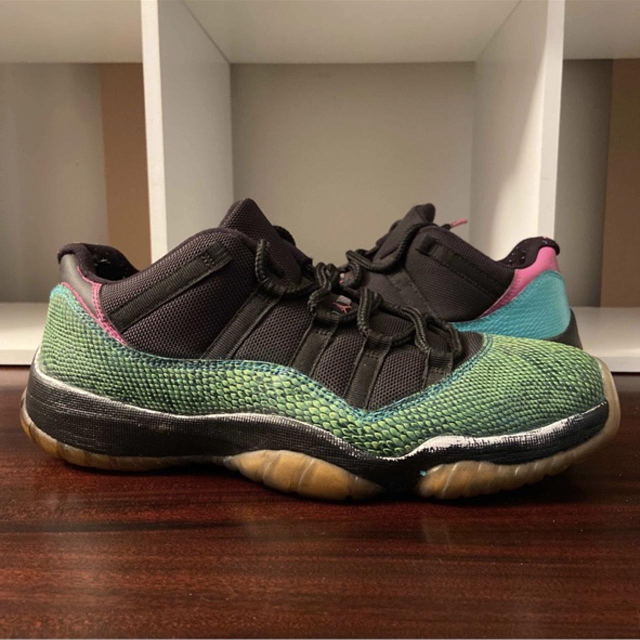 Air Jordan 11 XI Retro Low Green Snakeskin Depop