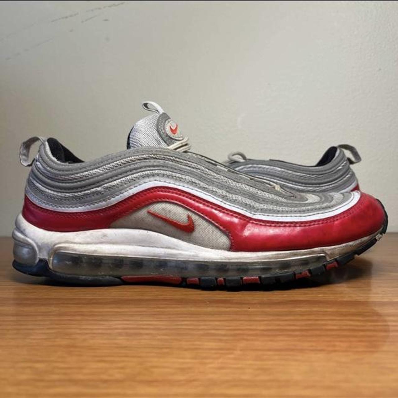 Nike Air Max 97 University Red Pure Platinum Size 10... - Depop