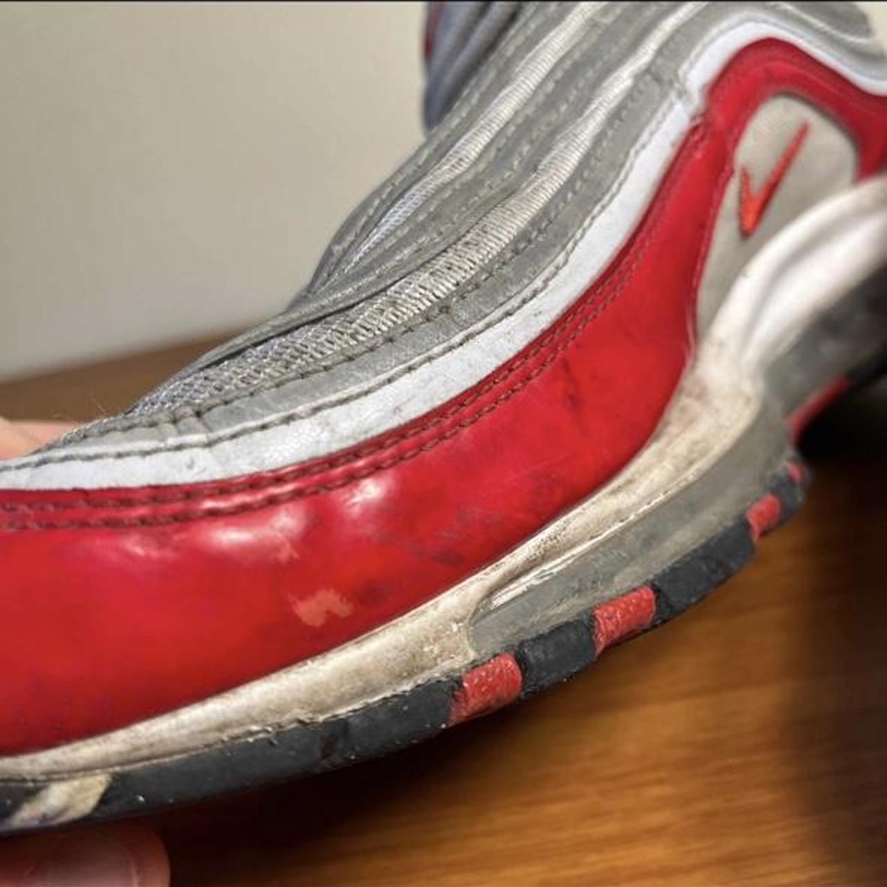 nike air max 97 trainers sequoia university red metallic