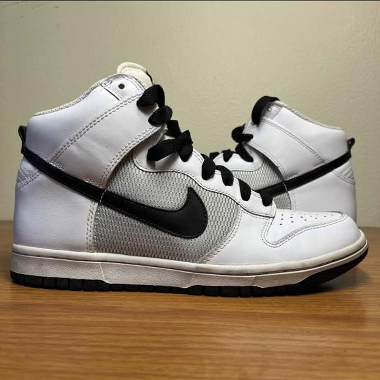 Nike Dunk High White Black Size 8 Sneakers Shoes... - Depop