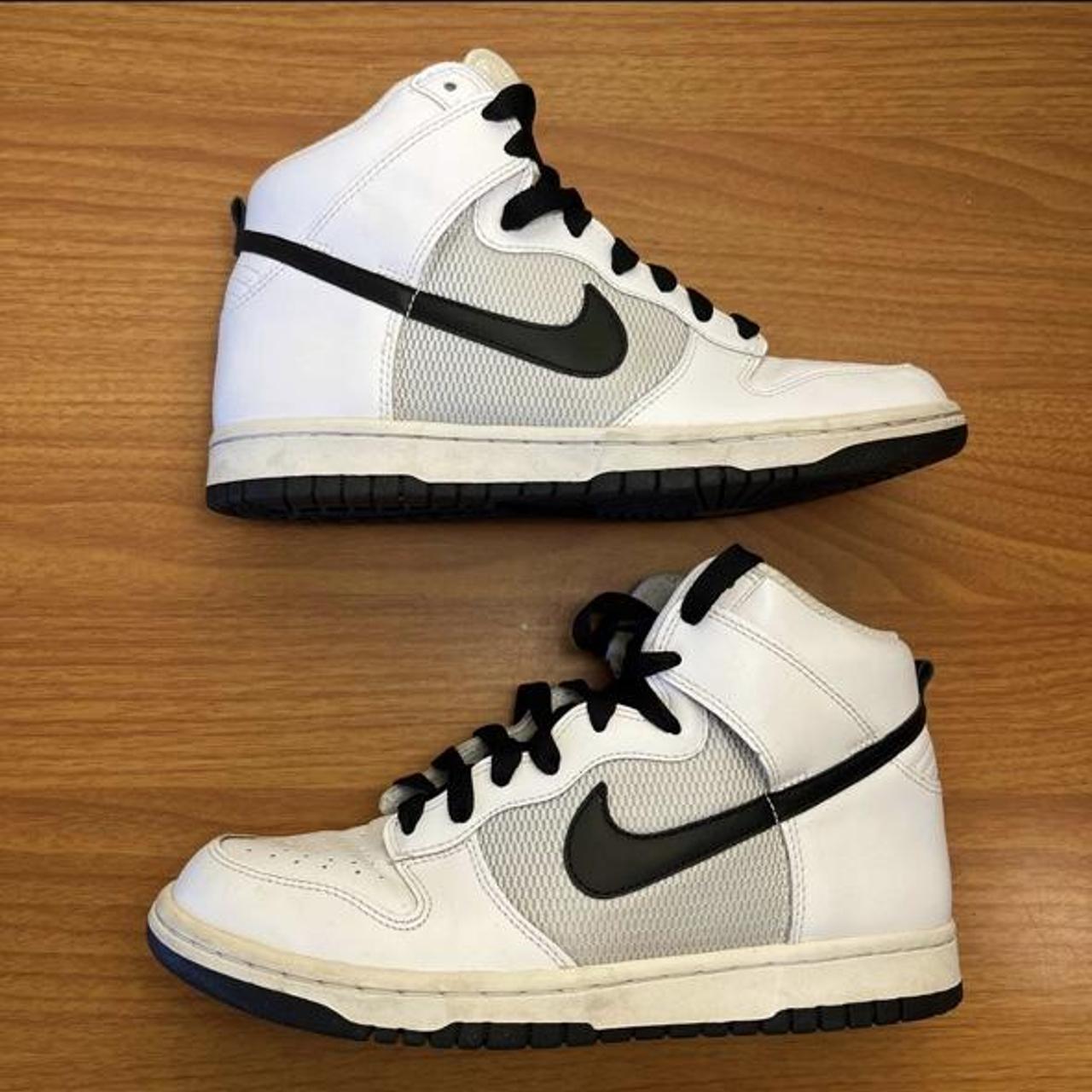 Nike Dunk High White Black Size 8 Sneakers Shoes... - Depop