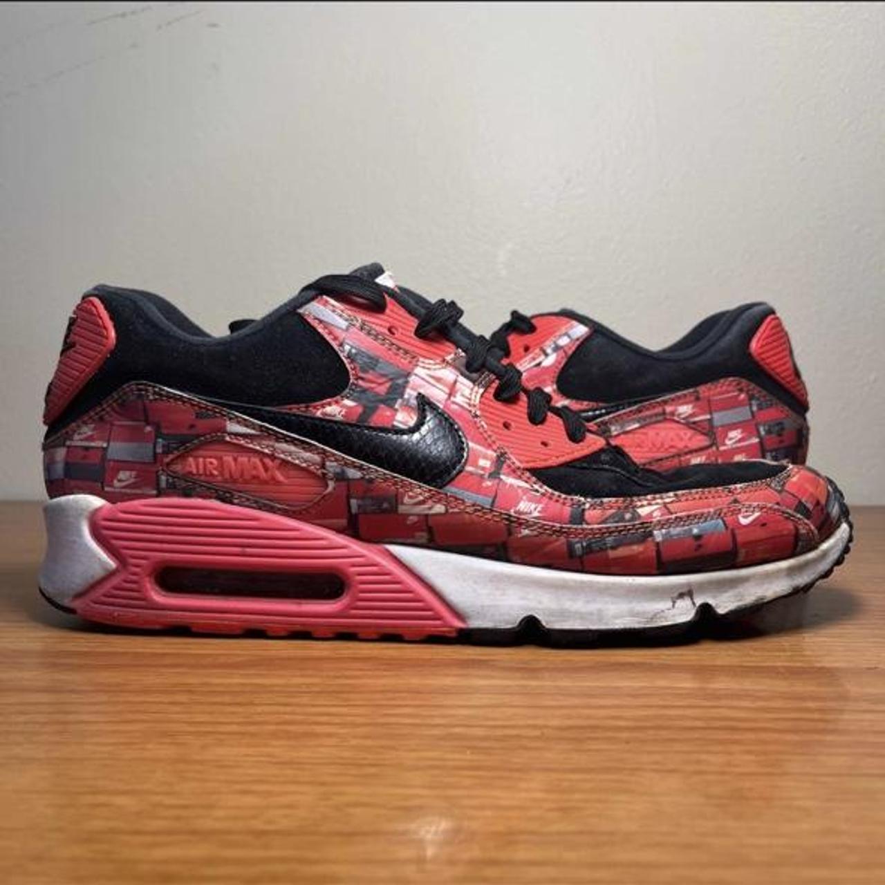 Nike Air Max 90 Atmos We Love Nike Print Crimson | Depop