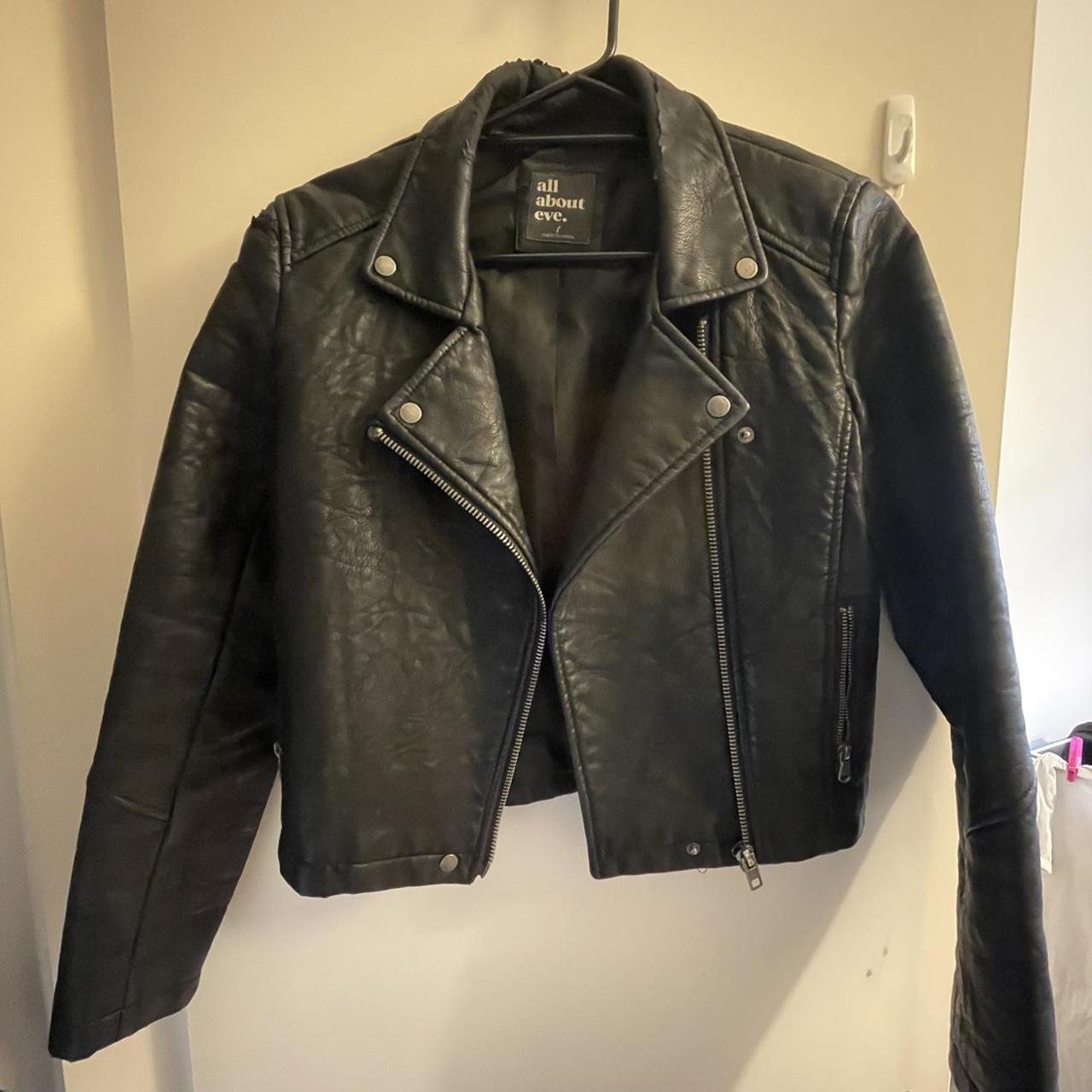 ALL ABOUT EVE LEATHER JACKET SOME NOTICEABLE WEAR. Depop