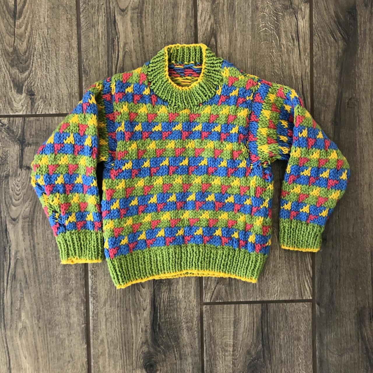 Vintage Hand Knit Children’s Sweater!, Old school...