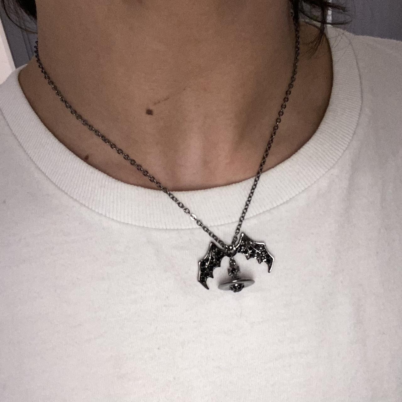 - Vivienne Westwood Bat Necklace With Wings And 3D... - Depop